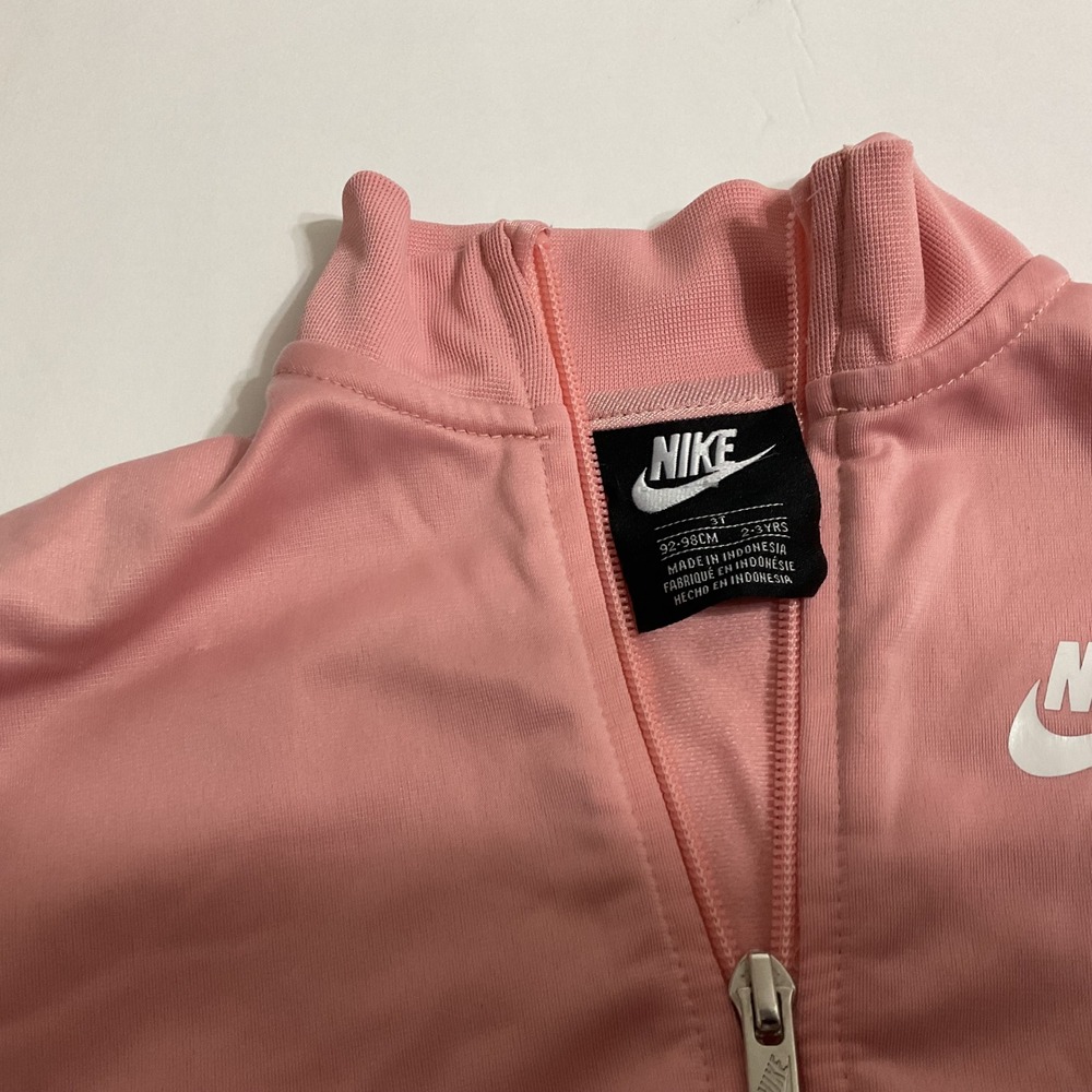 Nike Track Jacket Toddler 3T Pink Excellent Branded Sleeve Taping Full Zip - Picture 6 of 11